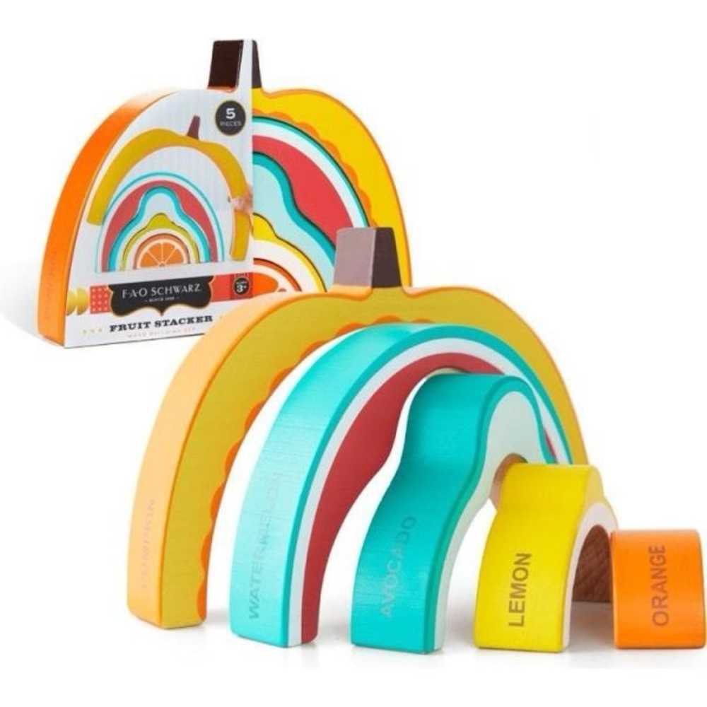 ✂️NEW FAO Schwarz Wooden Fruit Stacker